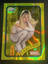 2025 Topps Chrome Marvel Emma Frost No. 147 Yellow Lava Refractor
