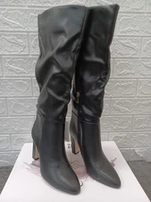 NEW Jessica Simpson Womens Minerva Knee High Wode Calf Boot Black Size 6.5M US