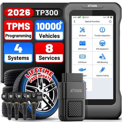 XTOOL TP300 TPMS OBD2 Scanner ECM AT ABS SRS Auto Dianostic Tool 4*TS100 Sensors