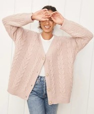 NWT Jenni Kayne 395 Cable Cocoon Cardigan in Blush; XS