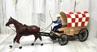 RARE VTG 1960's Marx and Purina "Style" Covered Wagon Horse And Cowboy Toy/Decor