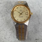 1979 Omega Seamaster Quartz 196.0195 Cal.1342 Two Tone Date Watch - EBay Live