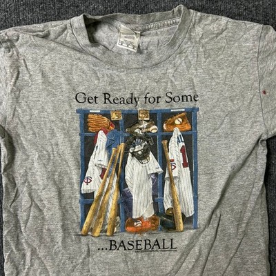 AAA T-Shirt Youth Medium Grey Get Ready For Some Baseball Graphic Tee Sport 2096