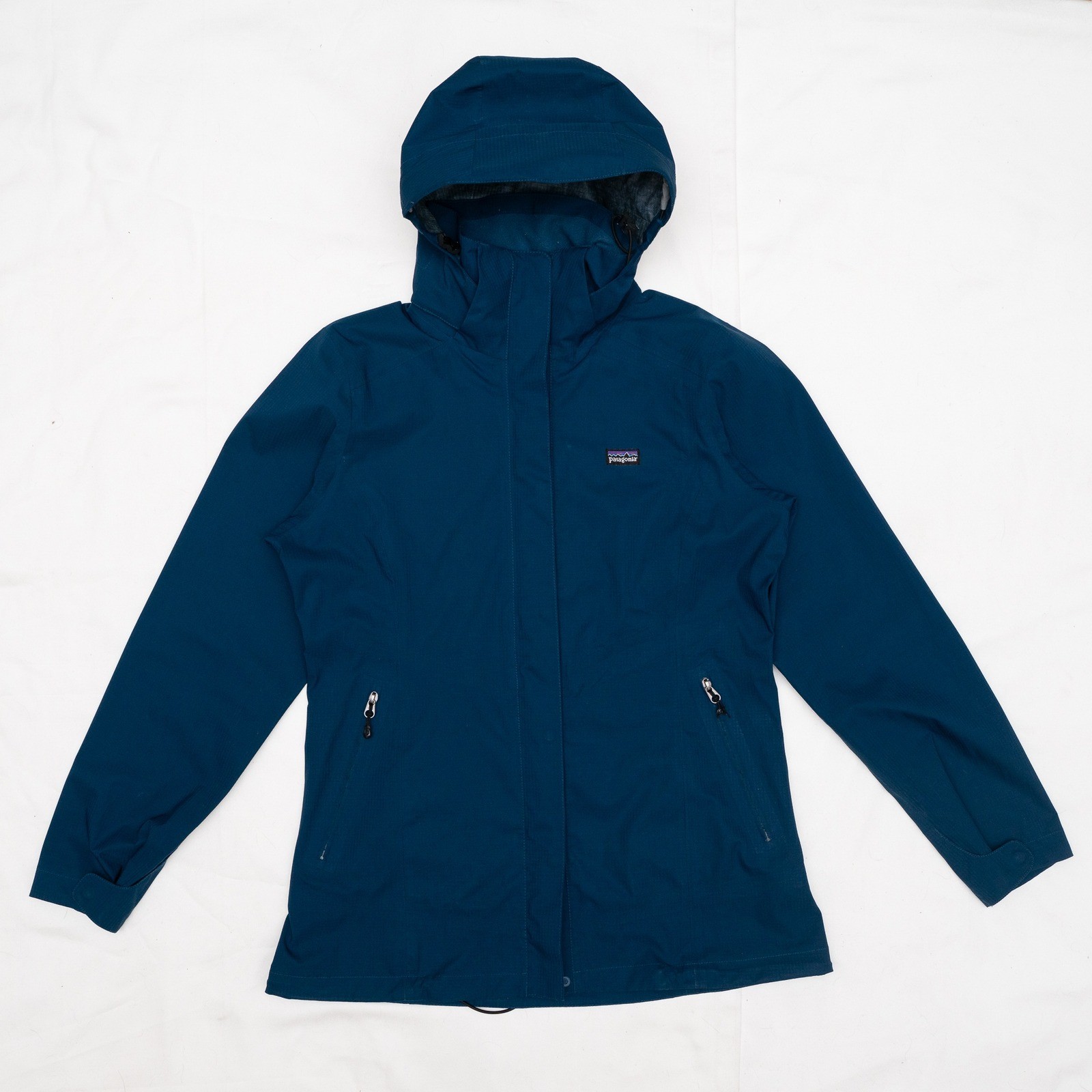 Patagonia Torrentshell Rain Jacket Removable Hood Womens Medium Blue H2no