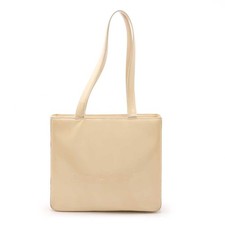 Chanel Patent Leather Logo 2Way Bag Women Beige One Size