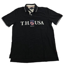 Tommy Hilfiger Men's Polo Shirt Vintage USA Spellout Crest Size Large