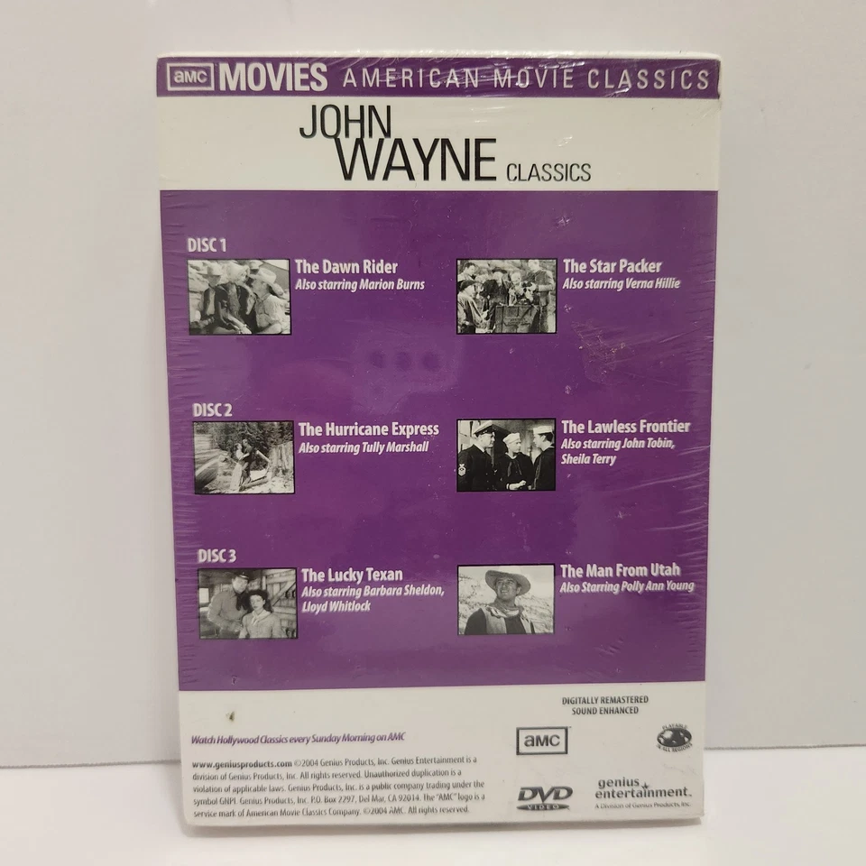 AMC Movies: John Wayne Classics (3-DVD, 2004, Genius Entertainment) NEW SEALED  - Image 2 of 4