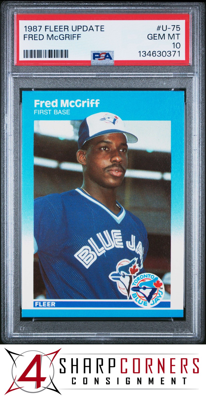 1987 FLEER UPDATE #U-75 FRED McGRIFF BLUE JAYS HOF PSA 10