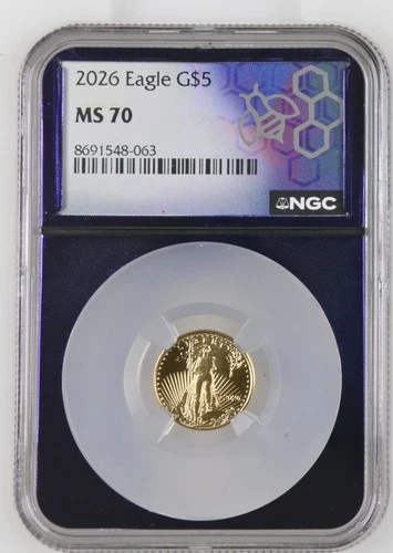 2026 American Gold Eagle 1/10 Gold NGC MS 70 TradeBea Purple Core
