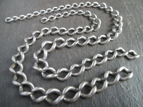2 x Antique Chunky Graduated Silver Tone Albert Pocket Watch Chains 27g