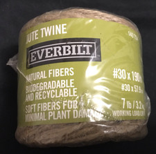 Everbilt 140 724 Twisted Jute Twine  30 x 190ft - Natural 100 Jute, 7 lbs Load