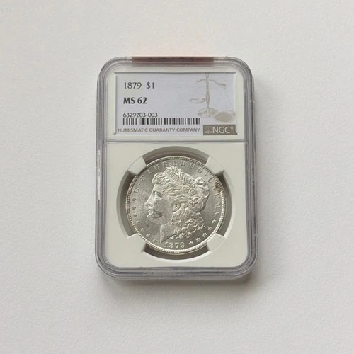 1879 Morgan Dollar NGC MS62 Business Strike Silver $1 Coin Uncirculated