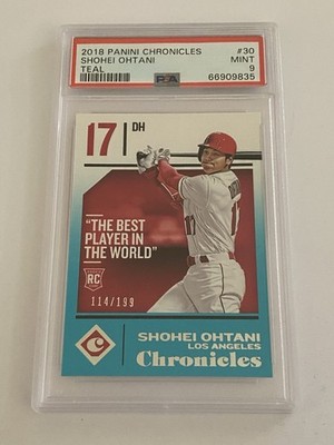 2018 Panini Chronicles Shohei Ohtani RC 30 Teal  /199 PSA 9