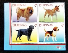 * LIVRAISON GRATUITE Philippines Dogs Of The World 2010 Pet (marge de timbre)...