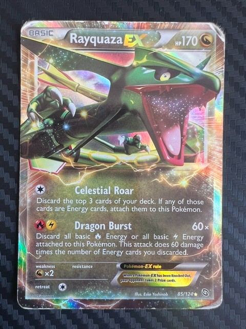 Pokemon TCG Rayquaza EX 85/124 Dragons Exalted Holo DMG