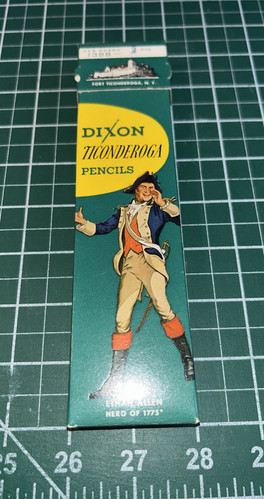 Vintage Dixon Ticonderoga Blei #1388 #2 10 Bleistifte in grüner Box Ethan Allen