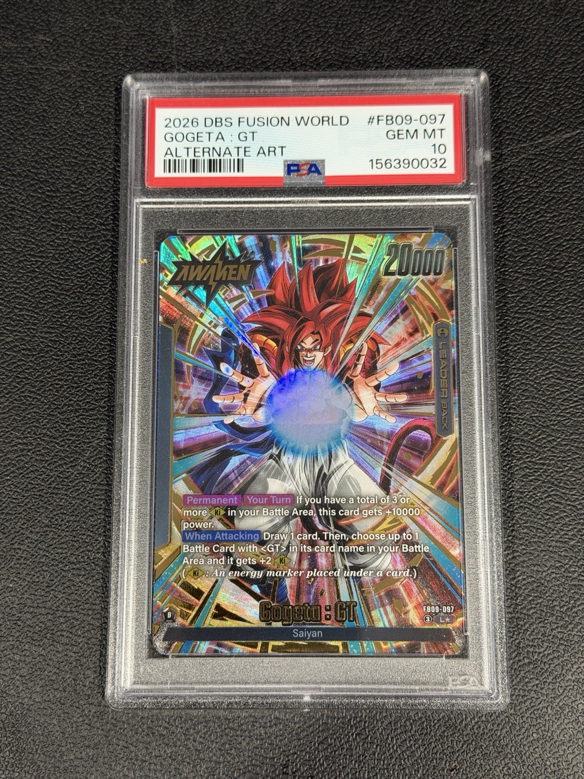 Dragon Ball Super Fusion World Gogeta GT FB09-097 Alt Art PSA 10