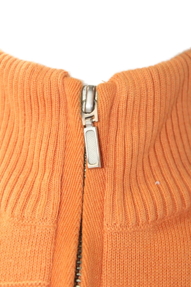 Suéter Johnston & Murphy Para Hombres Media Cremallera Cuello Alto Concha Naranja Talla Mediana Foto 4 de 4