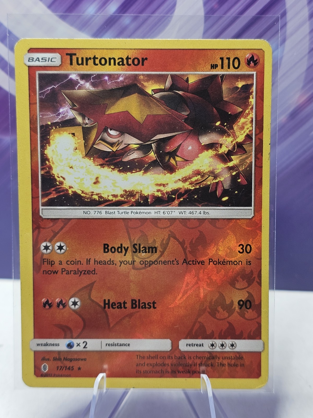 Turtonator 17/145 Reverse Holo Pokemon Card