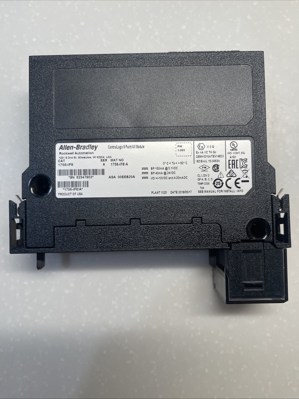 Allen Bradley 1756-IF8 ControlLogix Analog Input Module