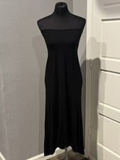 Black Strapless Dress By Hiatus Stretch Size M Rayon MADE IN USA NEVER USED