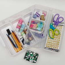 7-Piece Clear Plastic Craft and Hobby Storage Container for Craft Tools