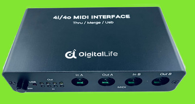 DigitalLife TripleX Quadra Port 3-in-1 5-Pin DIN Interface   USB MIDI, Thru & Me