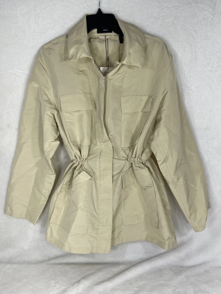 Theory Womens Lightweight Parka Beige Women L Large New With Tags Cinch - Image 3 of 4