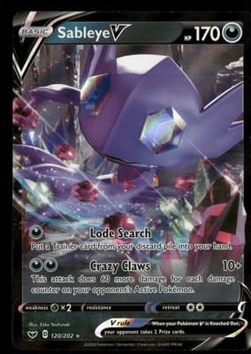 Sableye V SWSH01: Sword & Shield Base Set 120/202 Pokemon TCG