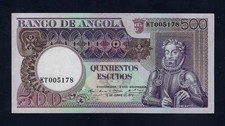 PORTUGAL ANGOLA 500 ESCUDOS 1973 P-107 AUNC