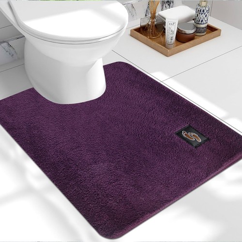 Non Slip Pedestal Bath Mat Bathroom Rug Water Absorbent Toilet Pedestal Mats - Picture 3 of 32
