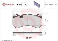 Brembo Bremsbelagsatz, Scheibenbremse P 50 142 FüR MERCEDES-BENZ