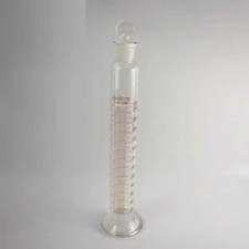 250ml Transparent Graduated Measuring Cylinder w/ Stopper Laboratory Glassware