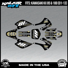 Kalair GFX Graphics Kit for Kawasaki KX85 KX100 (2001-2013) Rebel - Gold