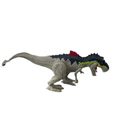 Gray Black Dinosaur Figure Toy with Red Spine Pretend Play