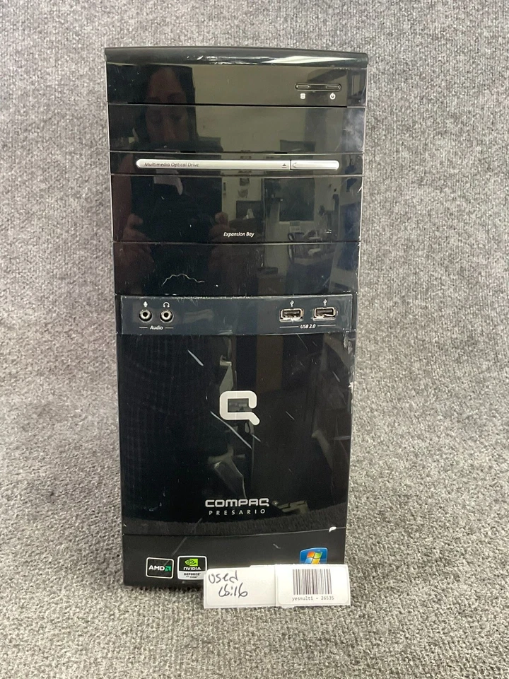 Compaq Presario Desktop Tower Computer Black Case AMD 2.70GHz 3072MB Ram CQ5000 - Image 2 of 4