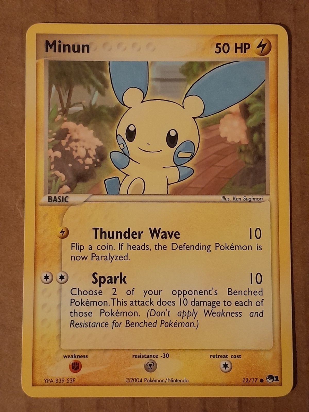 Minun 12/17 Pokemon League POP Series 1 LP See Pictures