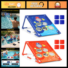 Floating Pool Cornhole Set - Heavy-Duty PVC Water Game with Unsinkable Bean Bags