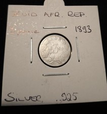 ZAR South African Republic 1893 3 Pence Silver Coin Kruger Circulated VF-XF KM#3
