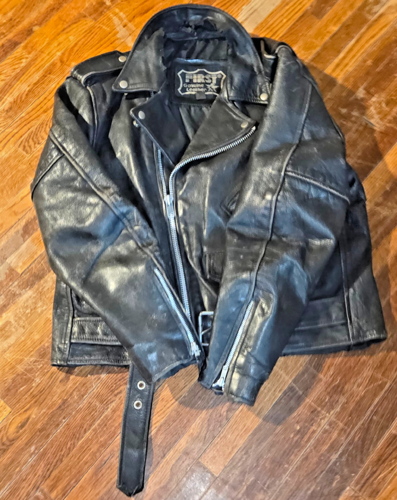 Vintage leather Bomber- Vintage Leather Motorcycl… - image 3