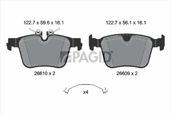 Bremsbelagsatz Scheibenbremse Pagid T4259N FüR Volvo XC60 2 246 V90 235 S90 234-image