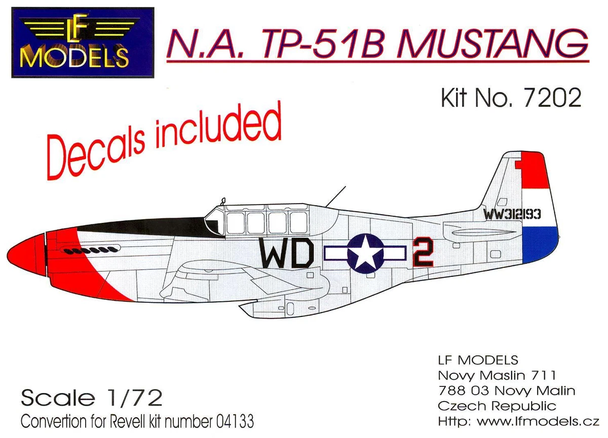 LF Models 1/72 NORTH AMERICAN TP-51B MUSTANG Conversion Kit with Decals