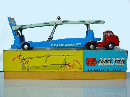 CORGI TOYS - ART. 1101 - BEDFORD - CARRIMORE CAR TRANSPORTER - PRODUZIONE 1957 - Foto 4 di 7