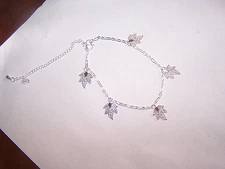 Beautiful New Silver Leaves Anklet