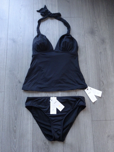 M&S BLACK SECRET SLIMMING TANKINI SET UK SIZE 14 TOP UK SIZE 14 HIGH LEG BOTTOMS - 第 1/6 張圖片