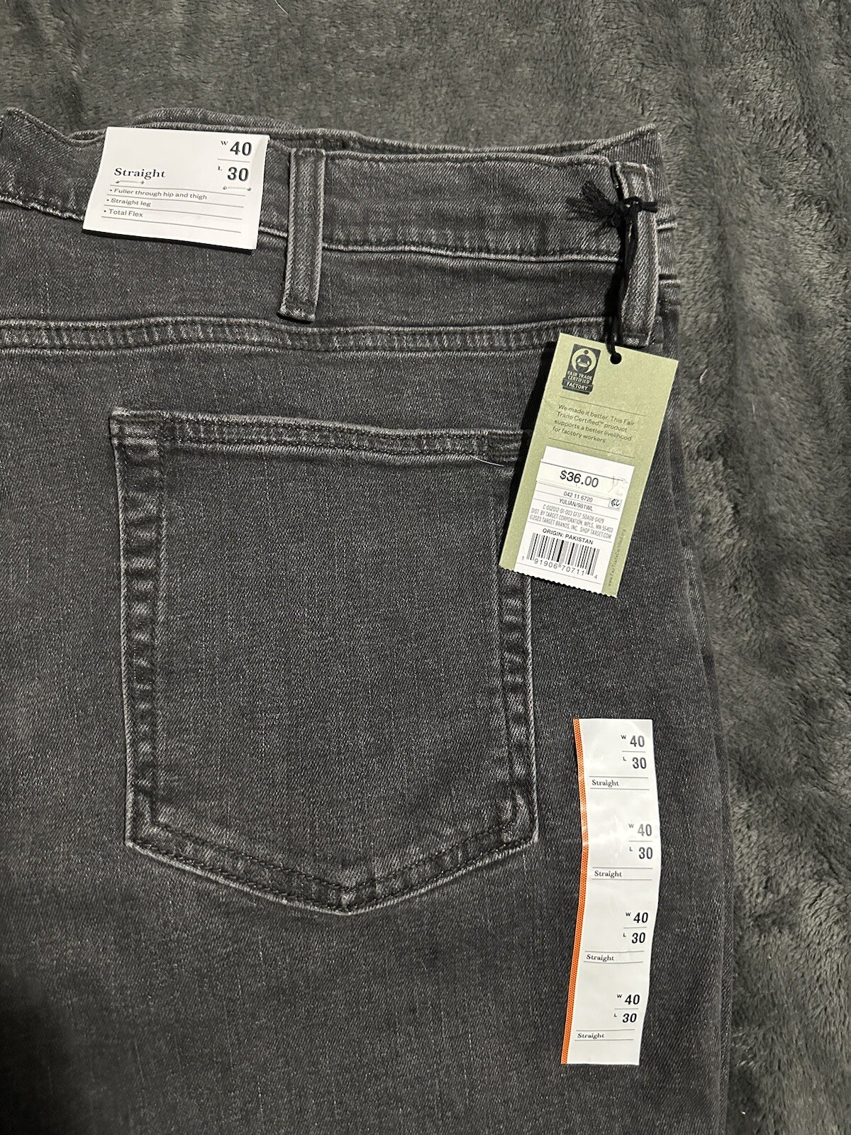 Good Fellow & Company  Black Mens Jeans Size 40x30 NWT