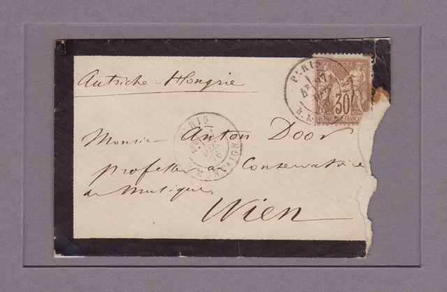Liszt Franz (composer) - Handwritten envelope addressed to pianist Anton Door