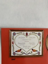 Family Record Sampler Vintage Crewel Kit Pennsylvania Dutch Unworked 11x14