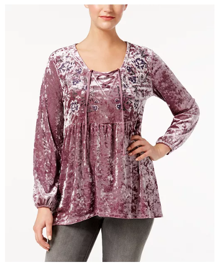velvet peasant top