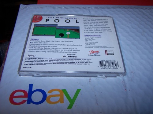 Virtual Pool The Ultimate 3D Pool Simulator PC CD-ROM BY CELERIS 1996 - Picture 2 of 3